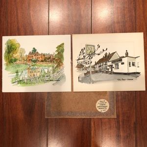 Vintage Watercolor Prints Set
